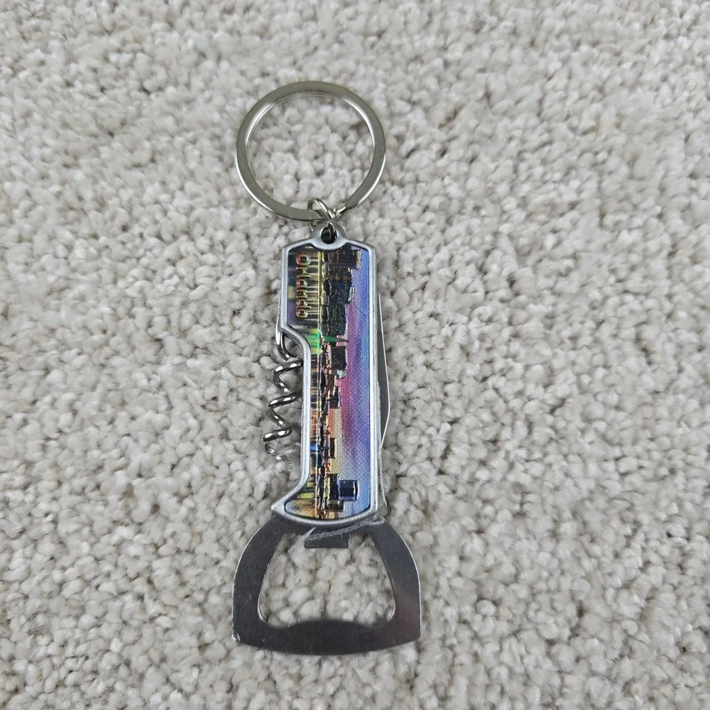 Unbranded Wine Opener Silver‎ Orlando Skyline Keychain Bottle Opener Multi-tool
